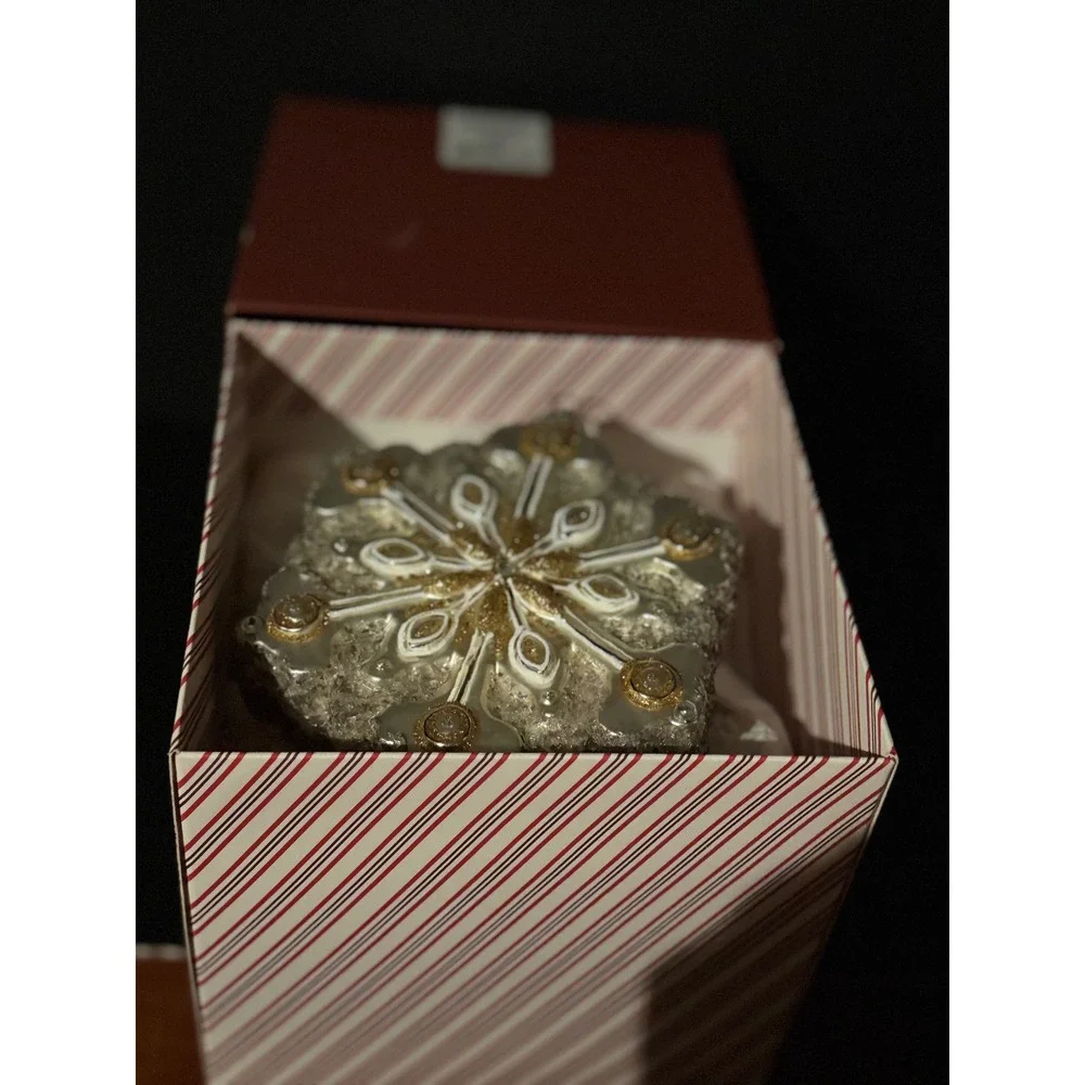 Hallmark Keepsake Sparkling Snowflake Blown Glass Ornament Terri Steiger 2017